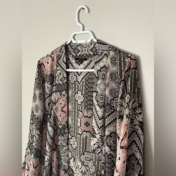Women’s Tahari 3/4 Sleeve Patterned Kimono / Cover Up - Picture 2 of 9